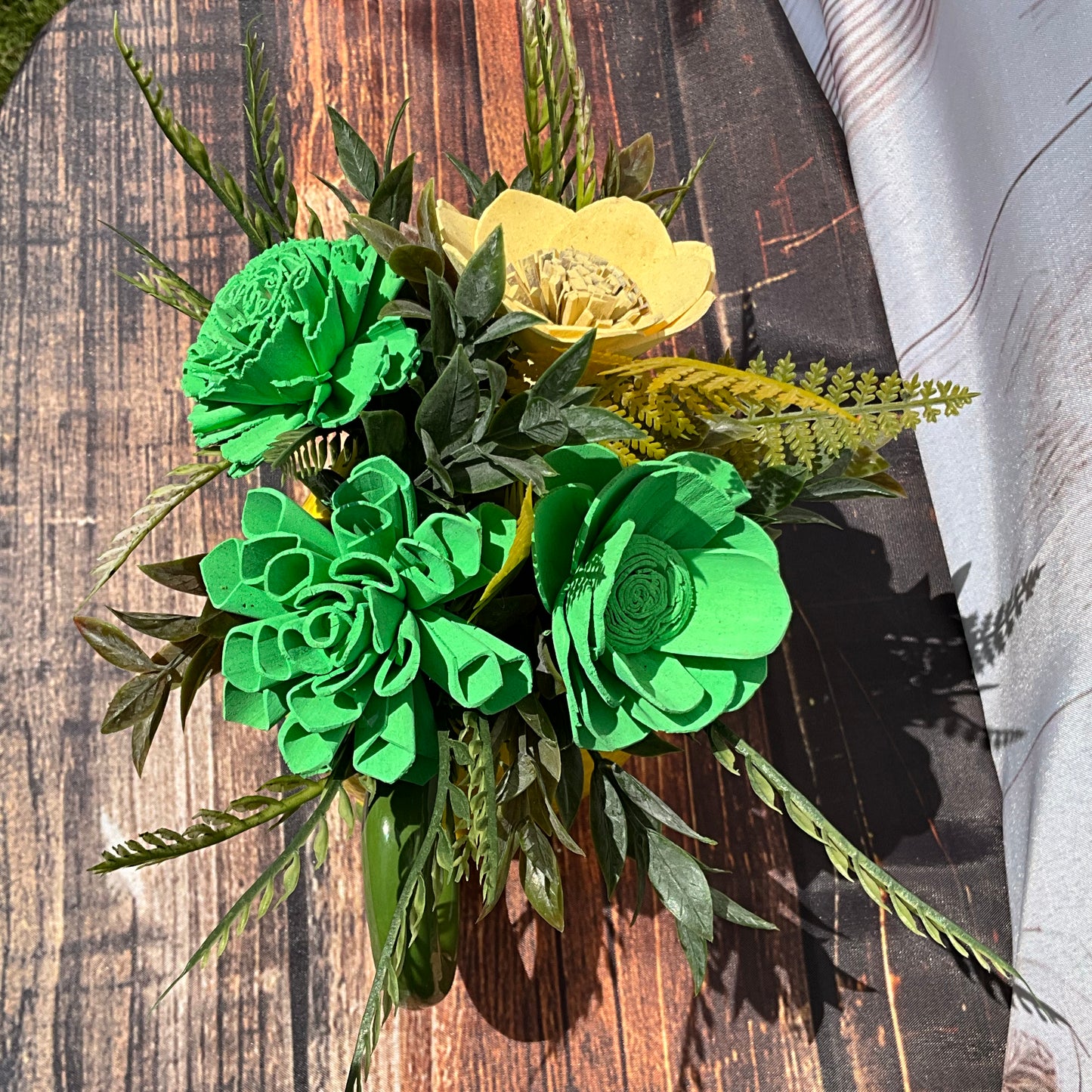 Lemon Delight Wooden Floral Arrangement
