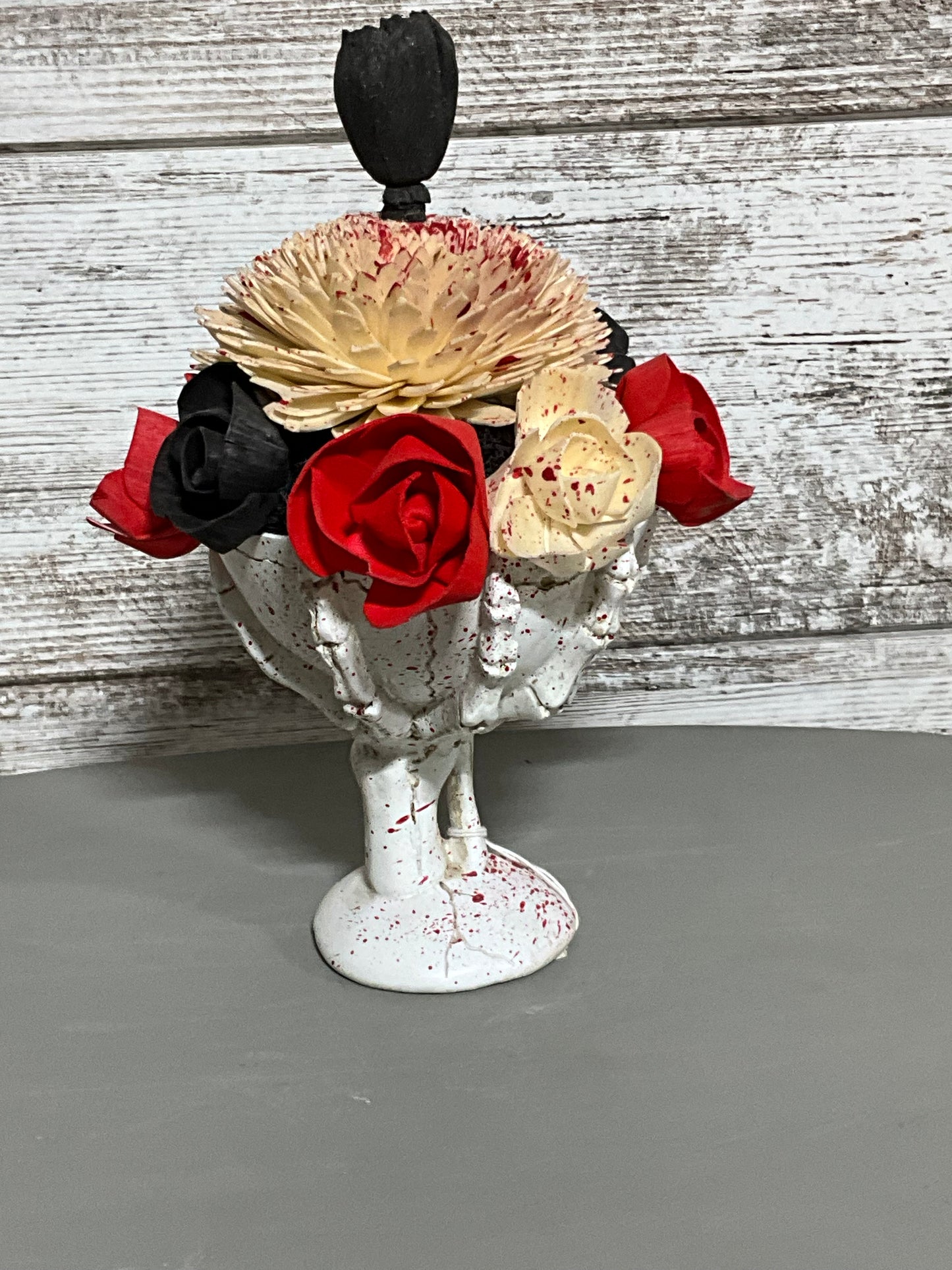 Gothic Elegance Blood Splatter Chalice
Wooden Arrangement | Gothic Home Decor