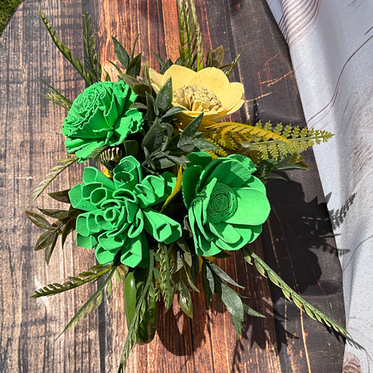 Lemon Delight Wooden Floral Arrangement