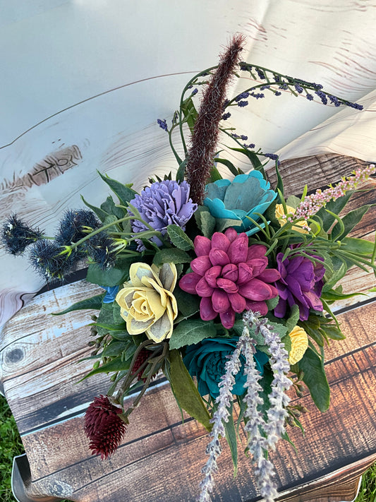 Vibrant Wildflower-Inspired Sola Wood Floral Arrangement