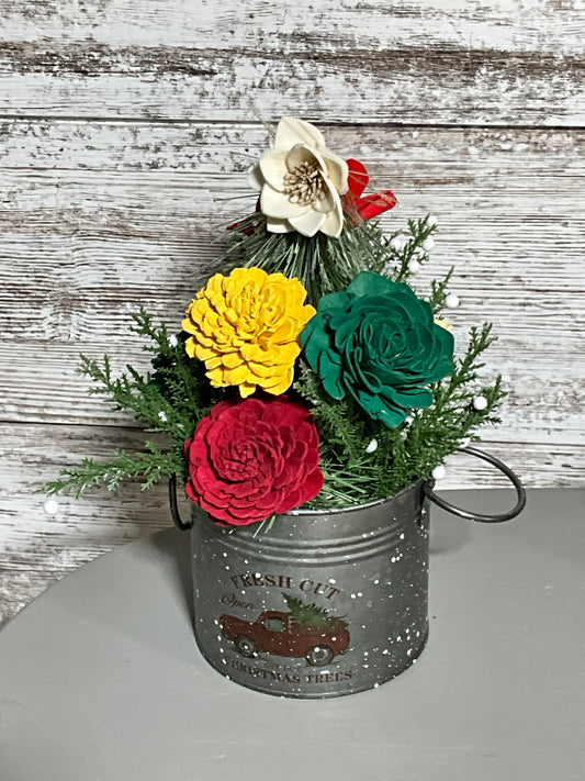 Fresh Cut Christmas Tin Arrangement