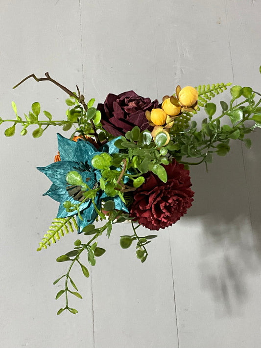 Enchanted Woodland Mushroom Wooden Flower Arrangement - Whimsical Garden Décor