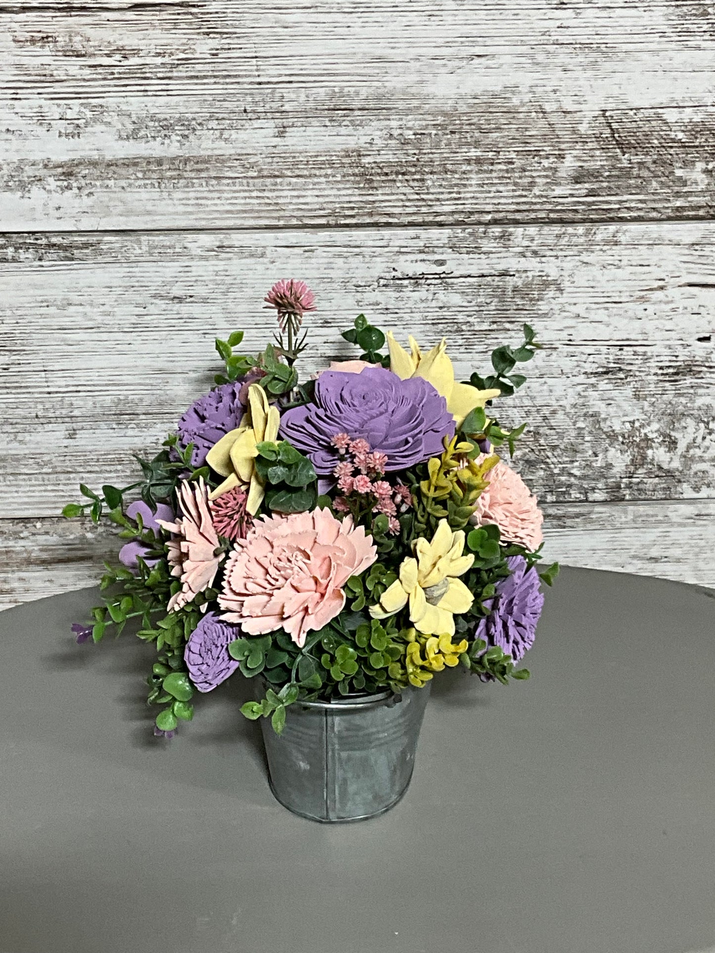 Spring Pastel Garden | Wooden Flower Arrangement