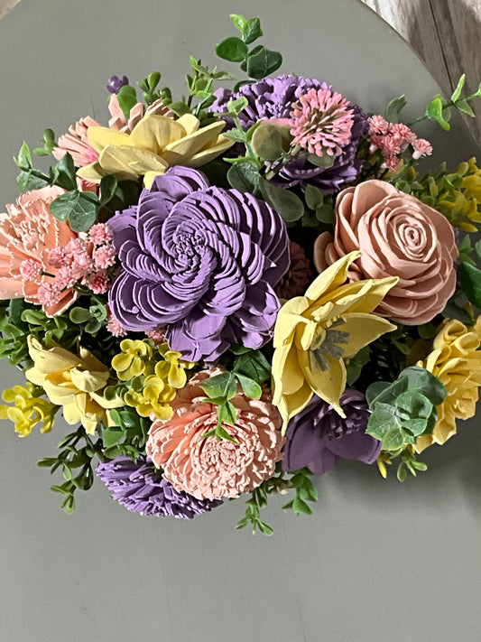 Spring Pastel Garden | Wooden Flower Arrangement