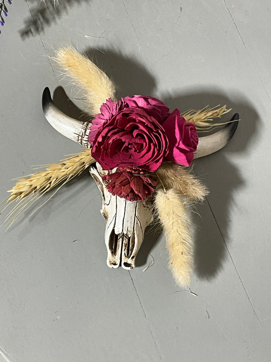 Wild Bloom Longhorn | Western Sola Flower Skull Decor
