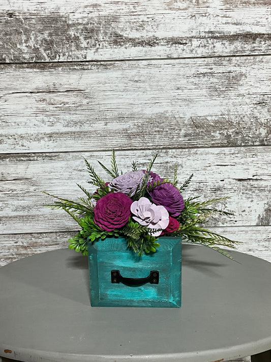 Purple Majesty Vintage Drawer Arrangement | Shabby Chic Home Decor