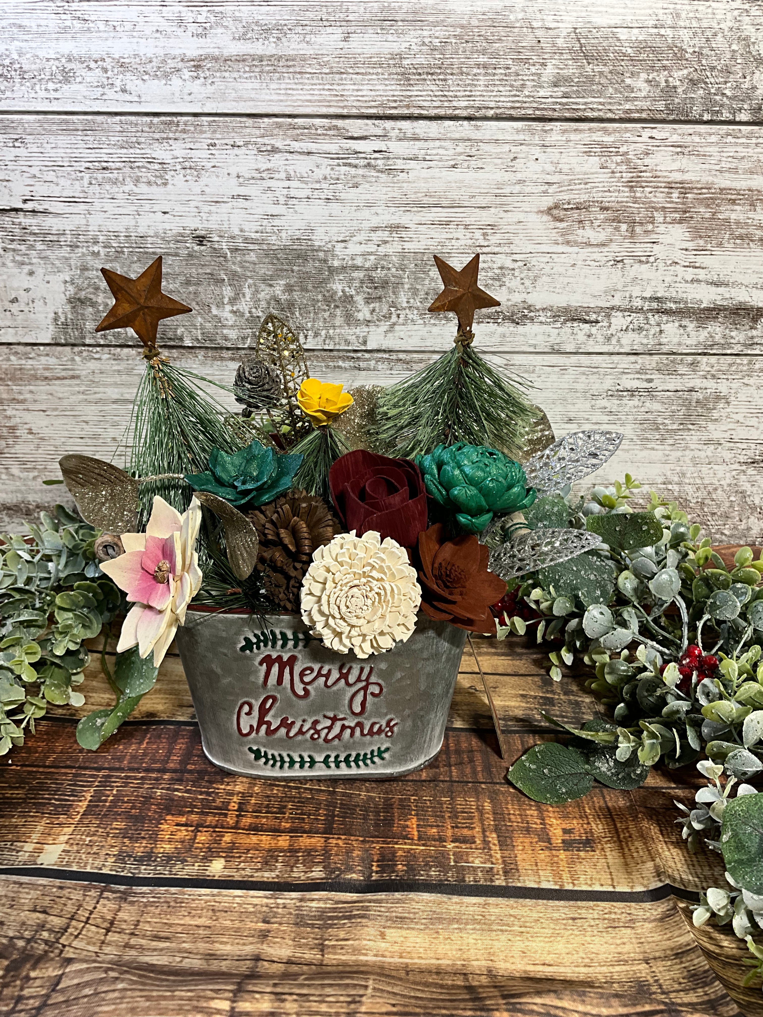 Woodland Christmas Tree Centerpiece - Jewel Tones