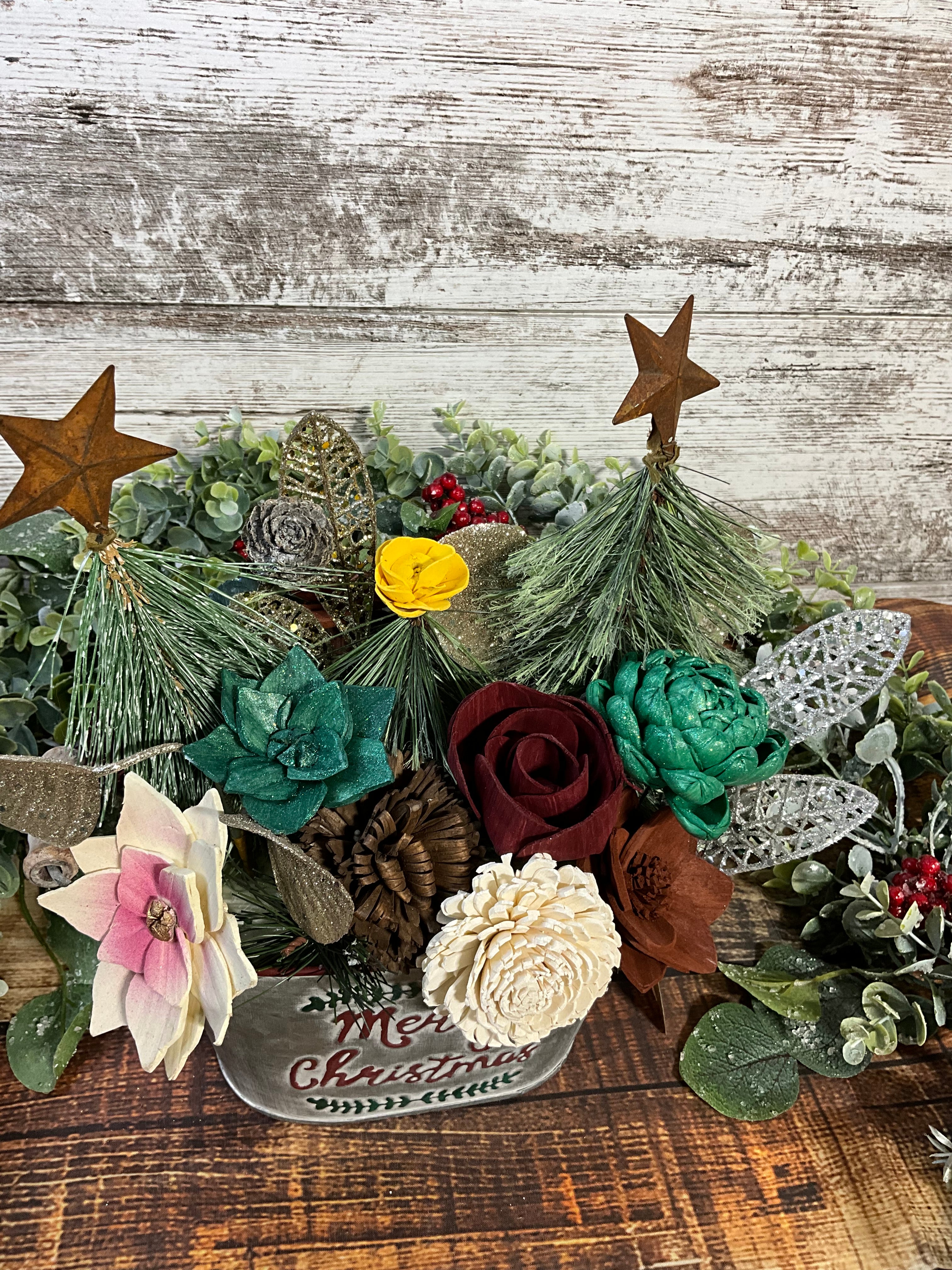 Woodland Christmas Tree Centerpiece - Jewel Tones