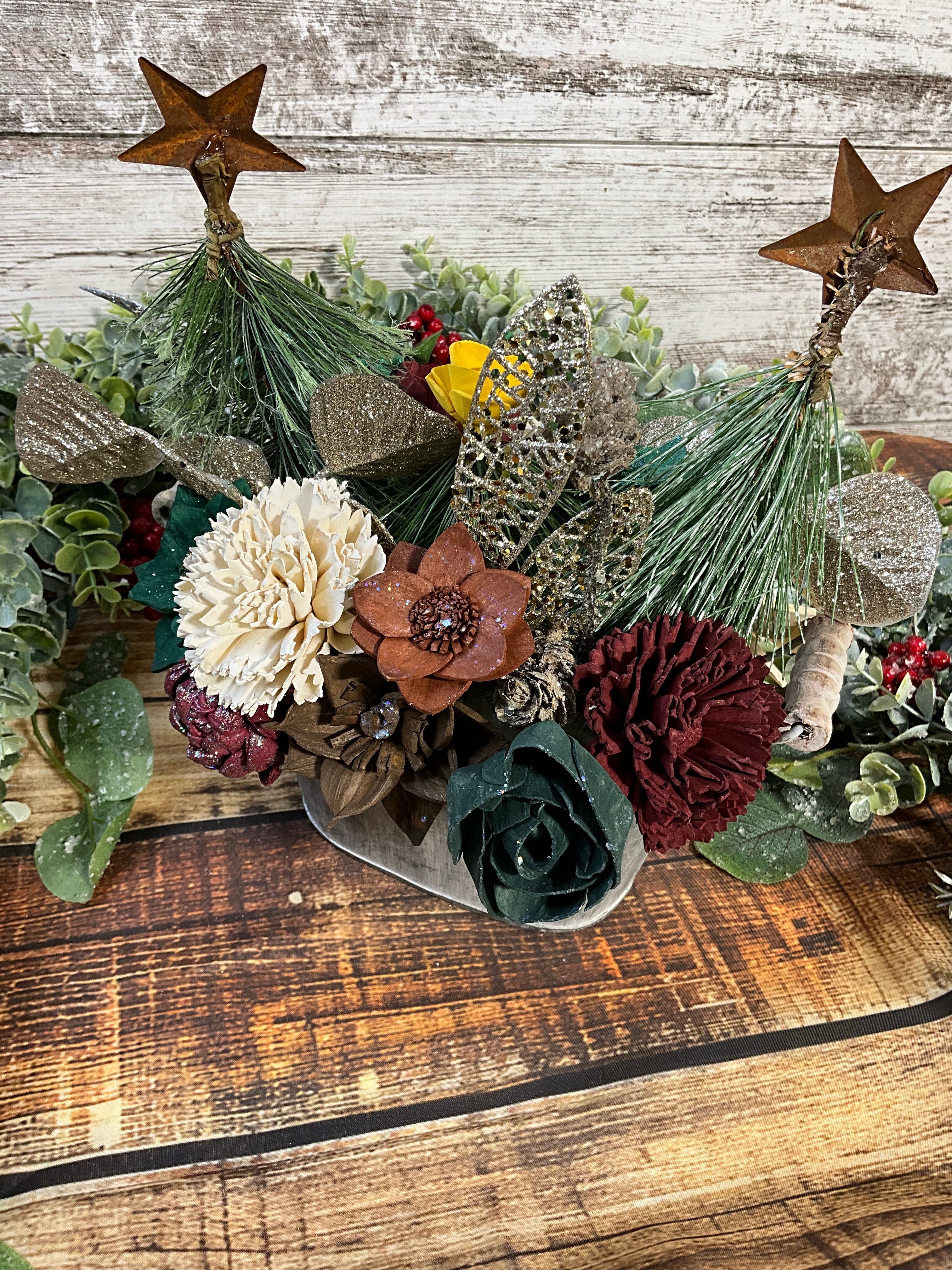 Woodland Christmas Tree Centerpiece - Jewel Tones