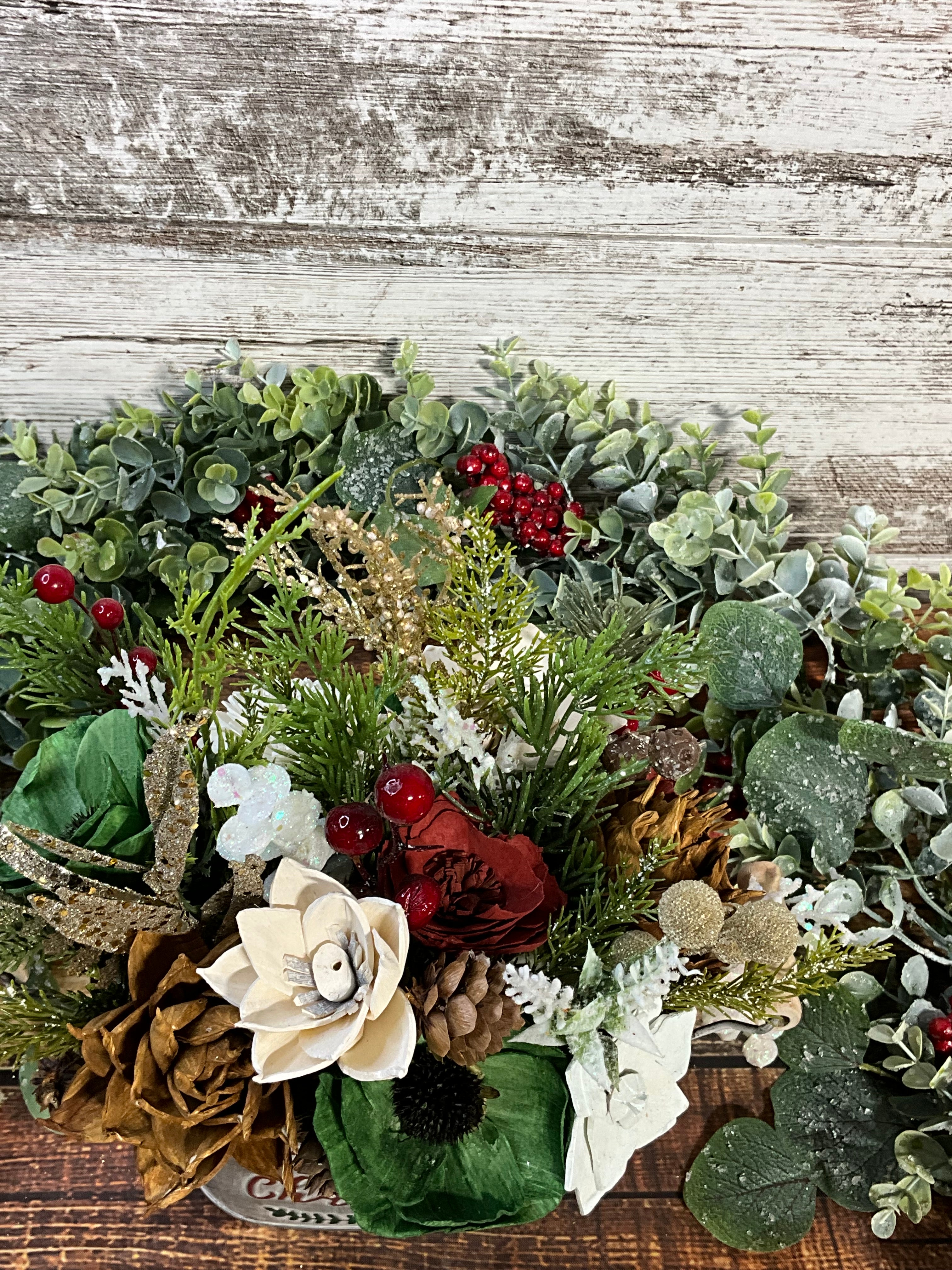 Winter Woodland Garden - Natural Christmas Centerpiece