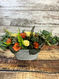 Autumn Harvest - Yellow & Orange Sola Wood Flower Centerpiece