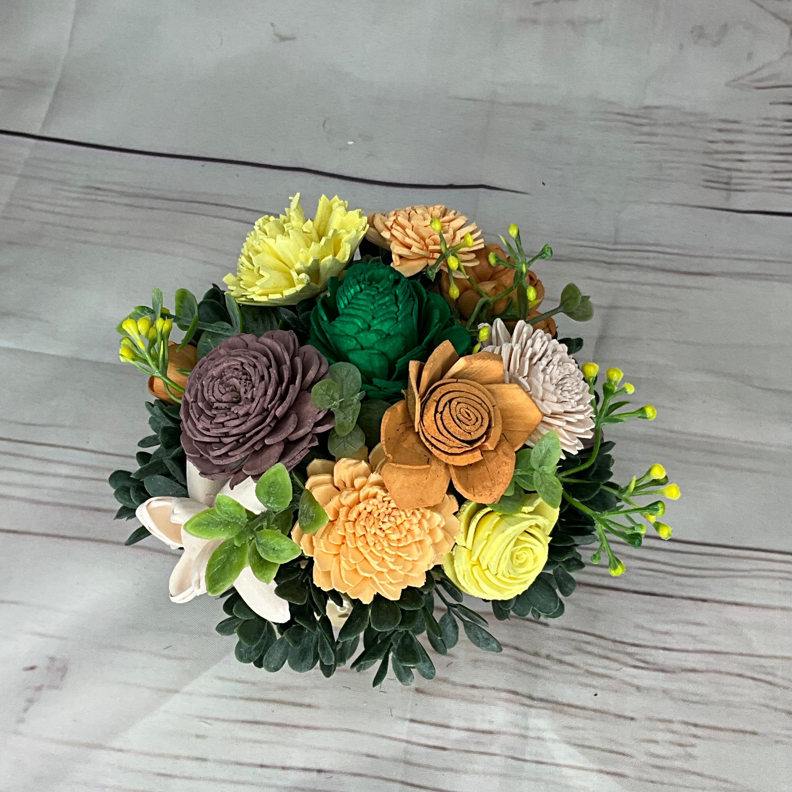 Ceramic Cow Mug Sola Wood Flower Arrangement