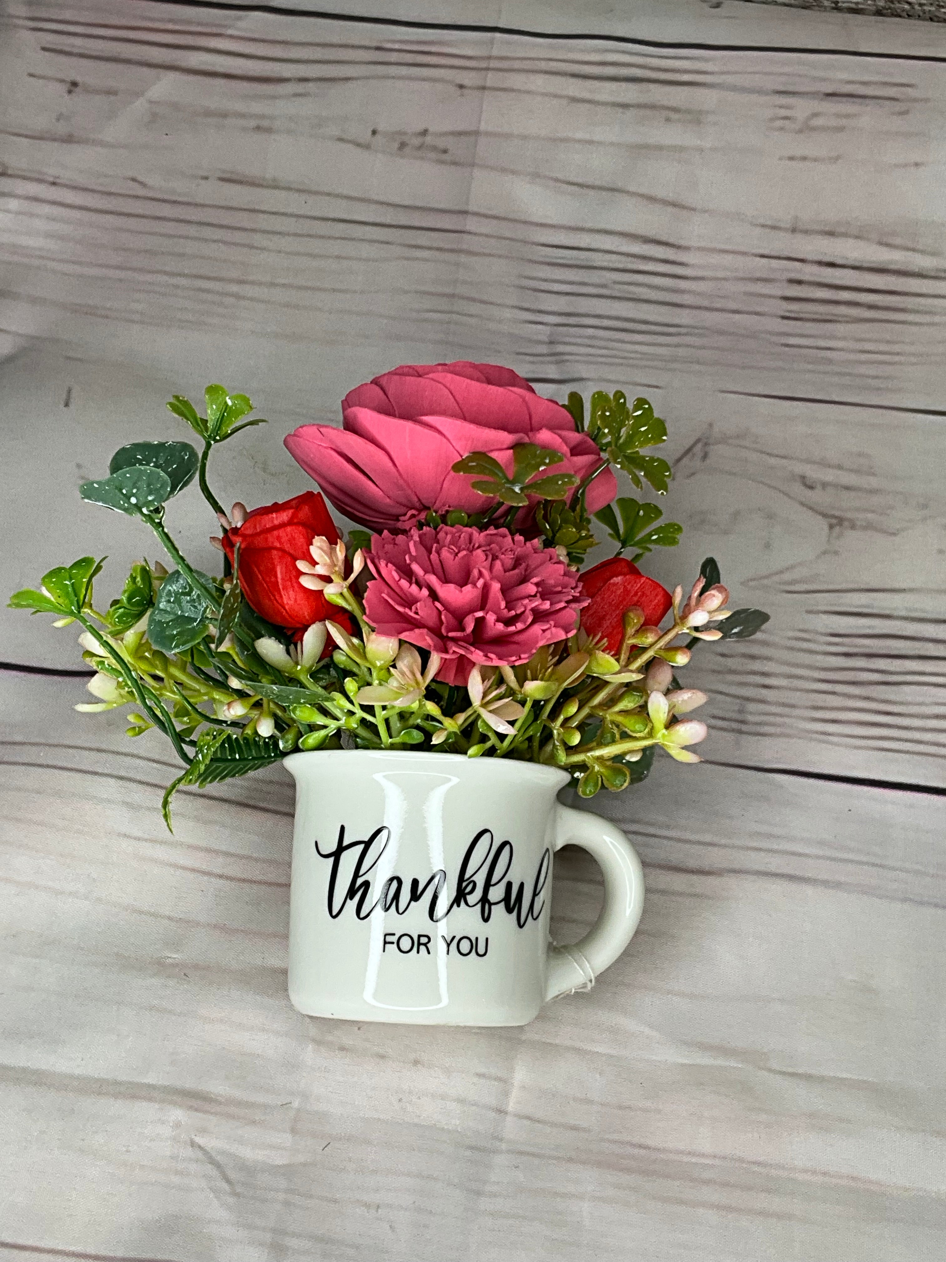 Thankful For You Ceramic Mug Arrangement