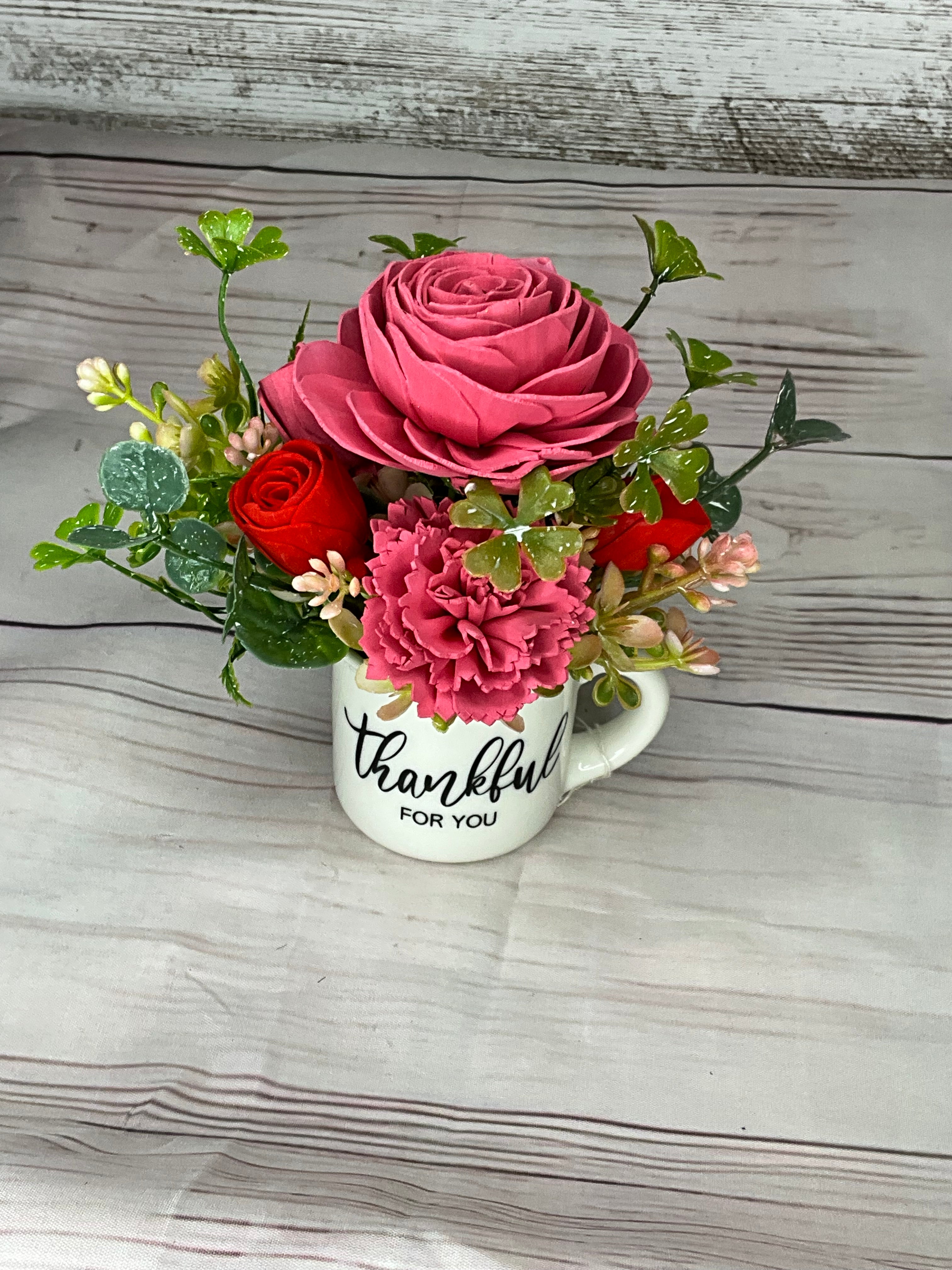 Thankful For You Ceramic Mug Arrangement